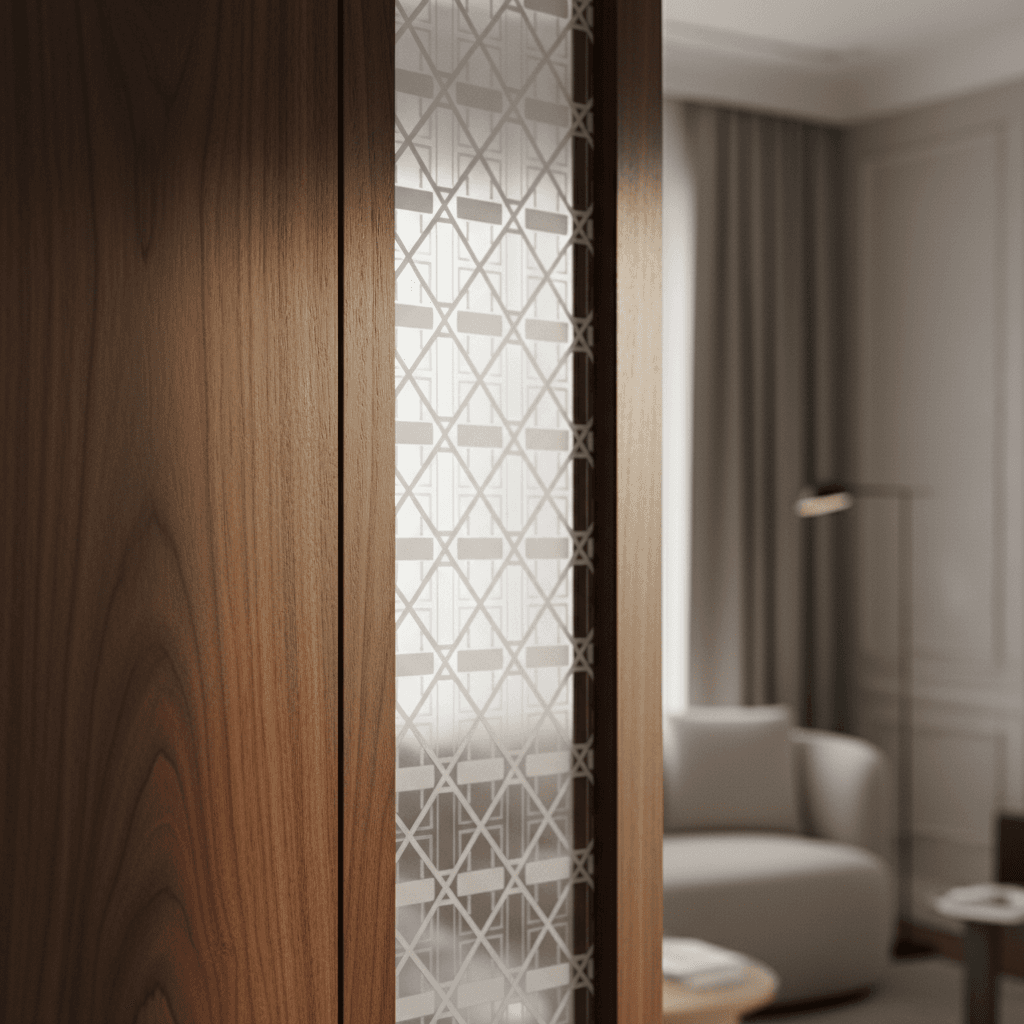 Interior detail of a custom-built home in Sydney showing craftsmanship and warm wood
